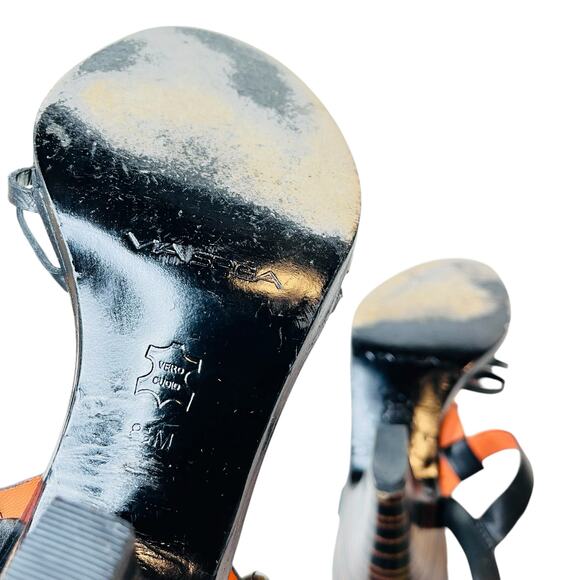 Via Spiga Black Leather Sandals Heels 8.5 - Picture 12 of 13